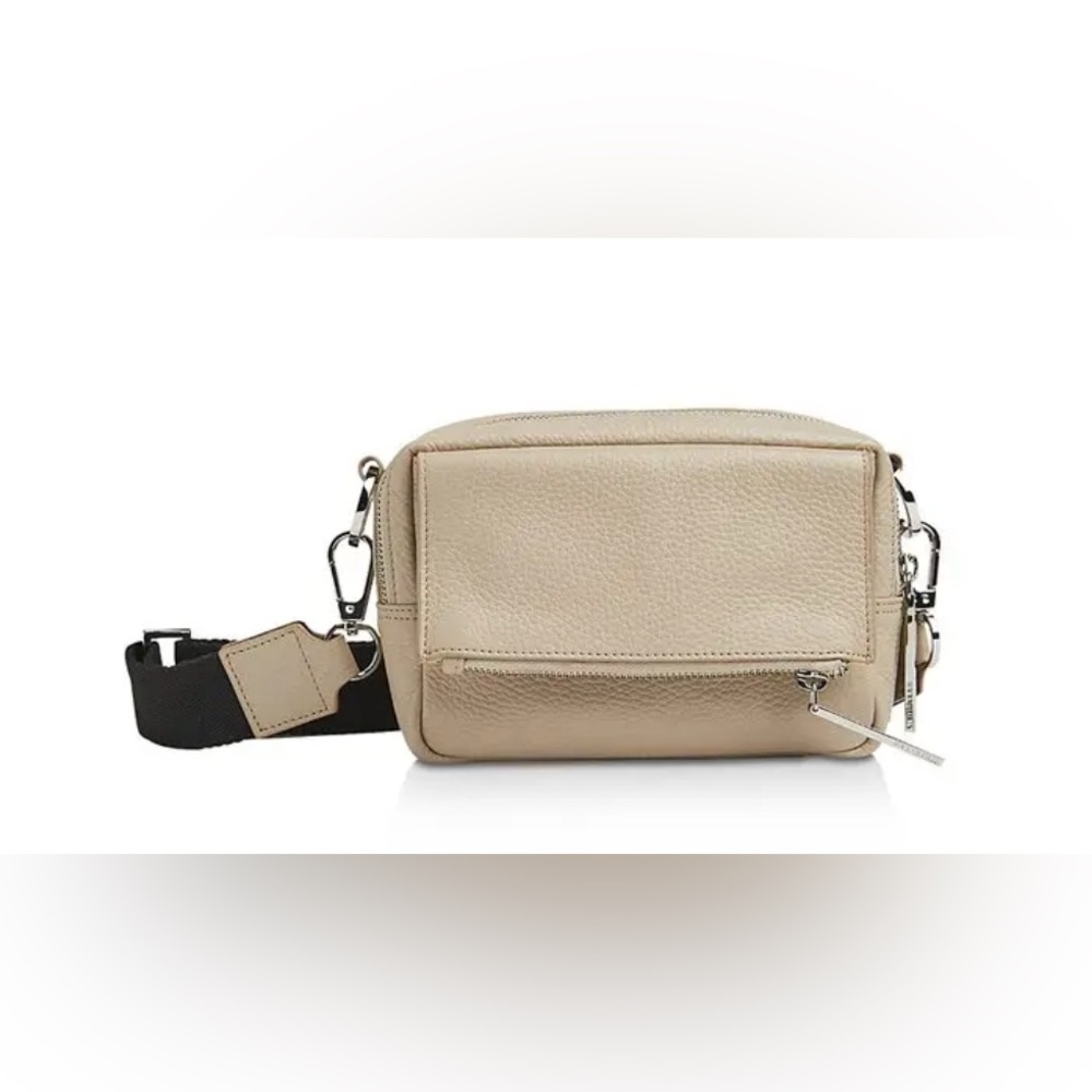 Whistles Bibi Leather Crossbody Taupe new with tags